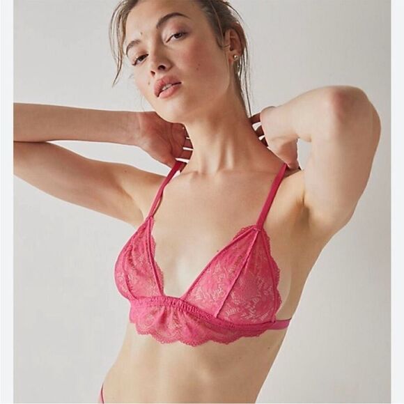 Lace Bralette in Pink NWOT Free People Bralette size small - Picture 1 of 4